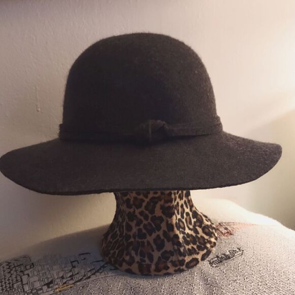 Nordstrom Dark Gray Wool Hat One Size - Picture 1 of 6